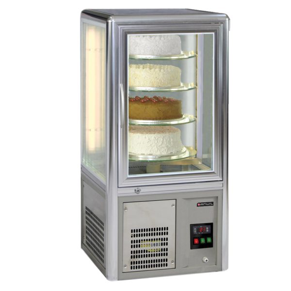 CAKE DISPLAY FRIDGE ROTATING SHELVES COUNTERTOP