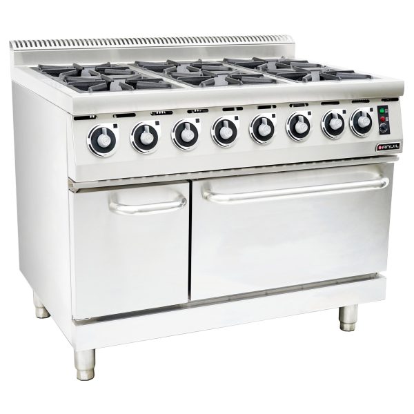 6 BURNER STOVE WITH ELECTRIC OVEN